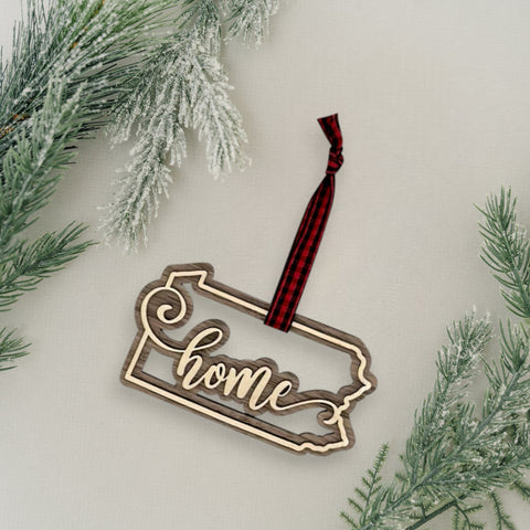 Pennsylvania Home Double Layer Ornament