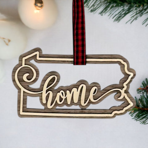 Pennsylvania Home Double Layer Ornament