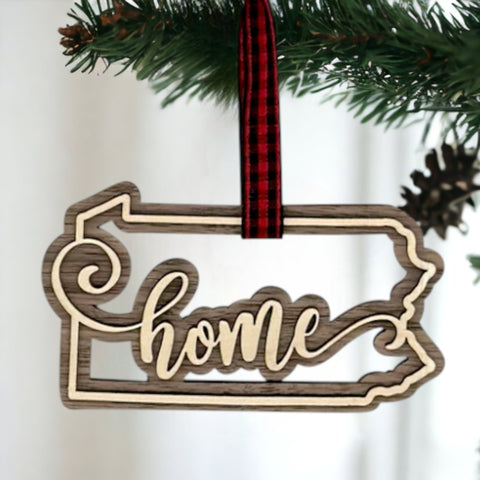 Pennsylvania Home Double Layer Ornament