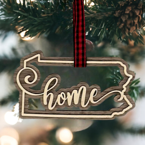 Pennsylvania Home Double Layer Ornament