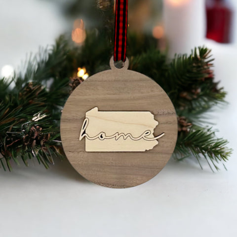 Pennsylvania Home Cursive Ornament