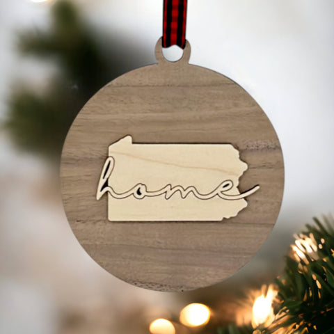 Pennsylvania Home Cursive Ornament