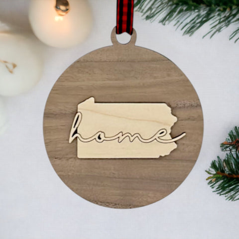 Pennsylvania Home Cursive Ornament