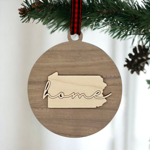 Pennsylvania Home Cursive Ornament