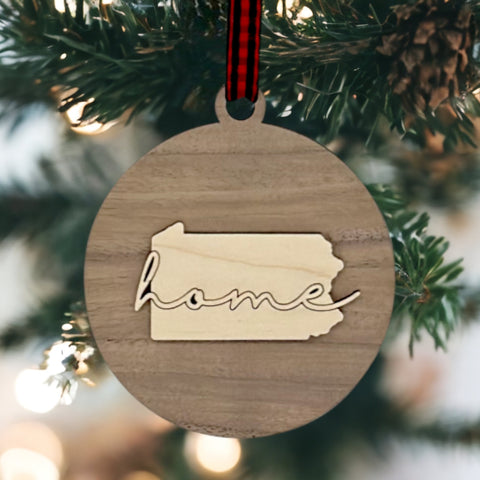 Pennsylvania Home Cursive Ornament