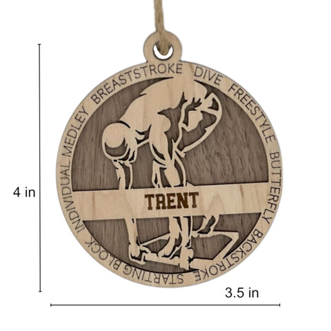 Dive into holiday joy with our Personalized Male Swimmer Ornament! Crafted for aquatic enthusiasts, this custom keepsake adds a personal touch to your tree. Celebrate the swimmer in your life with this spirited ornament. Customize now for a splash of festivity in holiday decor – order your Personalized Male Swimmer Ornament today!