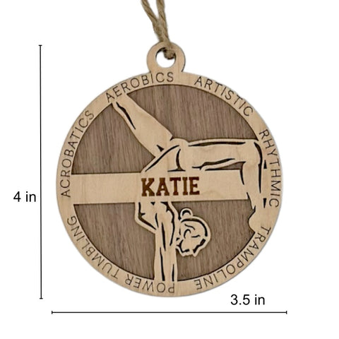 Sparkle and flip into the holiday season with our Personalized Female Gymnast Ornament! Crafted for gymnastics enthusiasts, this custom keepsake adds a personal touch to your tree. Celebrate the grace and strength of your gymnast with this spirited ornament. Customize now for a dazzling touch in holiday decor – order your Personalized Female Gymnast Ornament today!