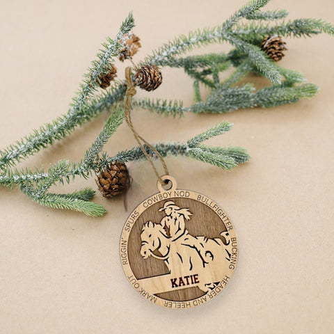 Embrace the wild west with our Personalized Female Rodeo Ornament! Tailored for rodeo enthusiasts, this custom keepsake adds a personal touch to your tree. Celebrate the cowgirl in your life with this spirited ornament. Customize now for a rodeo-ready touch in holiday decor – order your Personalized Female Rodeo Ornament today!