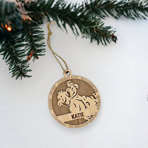Embrace the wild west with our Personalized Female Rodeo Ornament! Tailored for rodeo enthusiasts, this custom keepsake adds a personal touch to your tree. Celebrate the cowgirl in your life with this spirited ornament. Customize now for a rodeo-ready touch in holiday decor – order your Personalized Female Rodeo Ornament today!