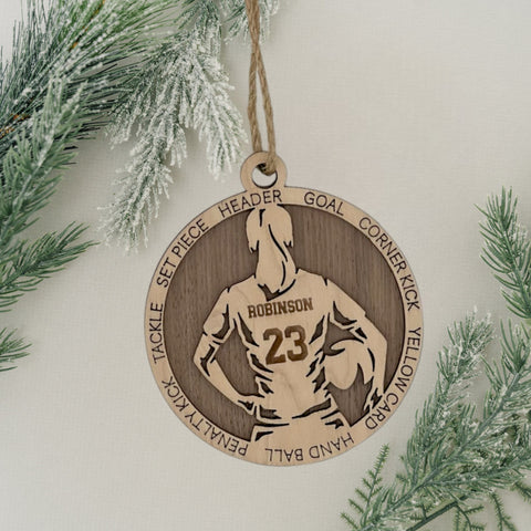 Score a goal for holiday joy with our Personalized Female Soccer Ornament! Tailor-made for soccer enthusiasts, this custom-crafted keepsake adds a personal touch to your tree. Celebrate the player in your life with this spirited ornament. Customize now for a winning goal in holiday decor – order your Personalized Female Soccer Ornament today!