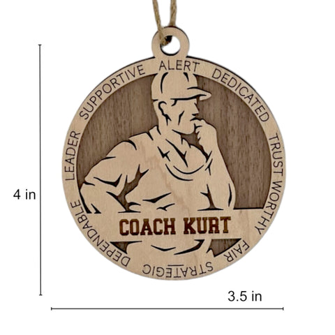 Show your coach some well-deserved appreciation with our Personalized Male Coach Ornament! Tailored for sports enthusiasts, this custom keepsake adds a personal touch to your tree. Celebrate the guidance and leadership of your favorite coach with this thoughtful ornament. Customize now for a winning touch in holiday decor – order your Personalized Male Coach Ornament today!