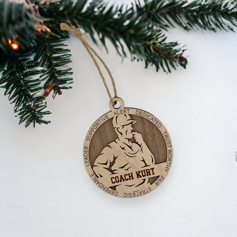 Show your coach some well-deserved appreciation with our Personalized Male Coach Ornament! Tailored for sports enthusiasts, this custom keepsake adds a personal touch to your tree. Celebrate the guidance and leadership of your favorite coach with this thoughtful ornament. Customize now for a winning touch in holiday decor – order your Personalized Male Coach Ornament today!