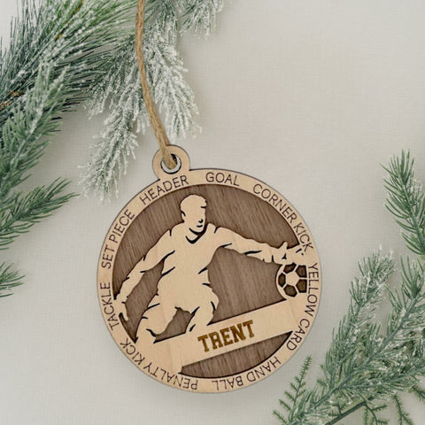 Guard your holiday spirit with our Personalized Male Soccer Goalie Ornament! Score big with this custom-crafted keepsake designed for soccer enthusiasts. Add a personal touch to your tree and celebrate the goalie in your life. Customize now for a spirited ornament that captures the excitement of the game. Make your holiday decor a winning goal – order your Personalized Male Soccer Goalie Ornament today!