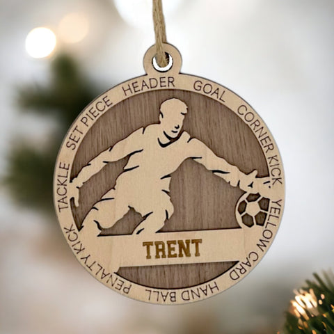 Guard your holiday spirit with our Personalized Male Soccer Goalie Ornament! Score big with this custom-crafted keepsake designed for soccer enthusiasts. Add a personal touch to your tree and celebrate the goalie in your life. Customize now for a spirited ornament that captures the excitement of the game. Make your holiday decor a winning goal – order your Personalized Male Soccer Goalie Ornament today!