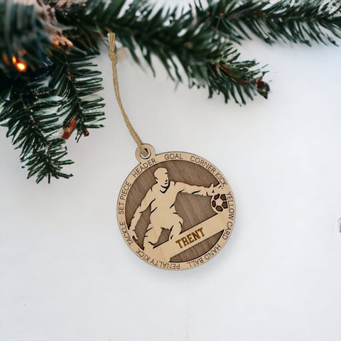 Guard your holiday spirit with our Personalized Male Soccer Goalie Ornament! Score big with this custom-crafted keepsake designed for soccer enthusiasts. Add a personal touch to your tree and celebrate the goalie in your life. Customize now for a spirited ornament that captures the excitement of the game. Make your holiday decor a winning goal – order your Personalized Male Soccer Goalie Ornament today!