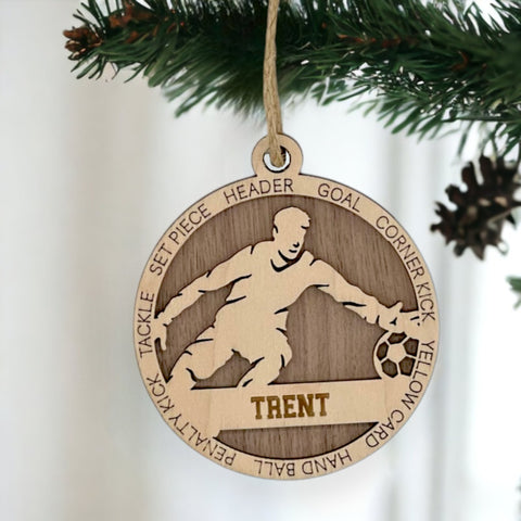 Guard your holiday spirit with our Personalized Male Soccer Goalie Ornament! Score big with this custom-crafted keepsake designed for soccer enthusiasts. Add a personal touch to your tree and celebrate the goalie in your life. Customize now for a spirited ornament that captures the excitement of the game. Make your holiday decor a winning goal – order your Personalized Male Soccer Goalie Ornament today!