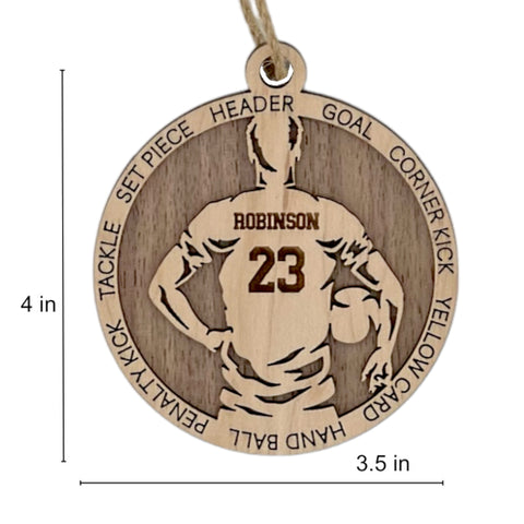 Kick off the holidays with our Personalized Male Soccer Ornament! Perfect for soccer enthusiasts, this custom-crafted keepsake adds a personal touch to your tree. Celebrate the player in your life with this spirited ornament. Customize now for a winning goal in holiday decor – order your Personalized Male Soccer Ornament today!