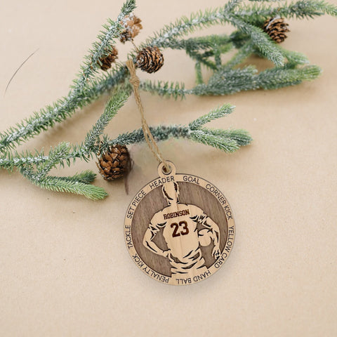 Kick off the holidays with our Personalized Male Soccer Ornament! Perfect for soccer enthusiasts, this custom-crafted keepsake adds a personal touch to your tree. Celebrate the player in your life with this spirited ornament. Customize now for a winning goal in holiday decor – order your Personalized Male Soccer Ornament today!