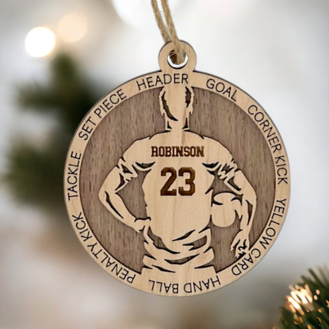 Kick off the holidays with our Personalized Male Soccer Ornament! Perfect for soccer enthusiasts, this custom-crafted keepsake adds a personal touch to your tree. Celebrate the player in your life with this spirited ornament. Customize now for a winning goal in holiday decor – order your Personalized Male Soccer Ornament today!