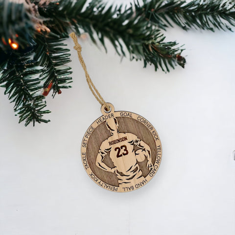Kick off the holidays with our Personalized Male Soccer Ornament! Perfect for soccer enthusiasts, this custom-crafted keepsake adds a personal touch to your tree. Celebrate the player in your life with this spirited ornament. Customize now for a winning goal in holiday decor – order your Personalized Male Soccer Ornament today!