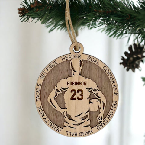 Kick off the holidays with our Personalized Male Soccer Ornament! Perfect for soccer enthusiasts, this custom-crafted keepsake adds a personal touch to your tree. Celebrate the player in your life with this spirited ornament. Customize now for a winning goal in holiday decor – order your Personalized Male Soccer Ornament today!