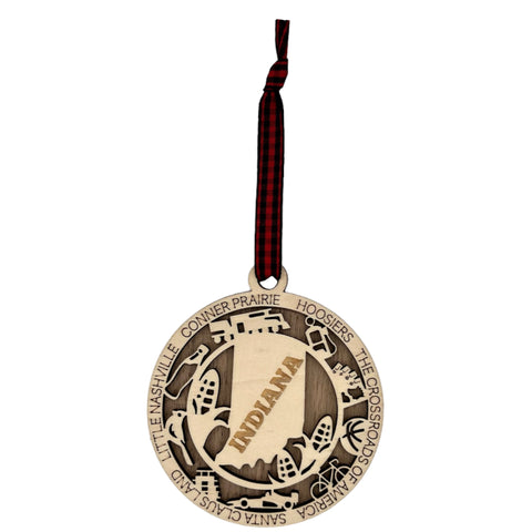 Deck the halls with Hoosier pride! Introducing our Indiana State Highlights Ornament, a perfect blend of charm and tradition. Celebrate the beauty of the Crossroads of America in every detail.