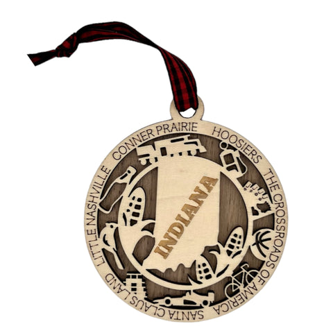 Deck the halls with Hoosier pride! Introducing our Indiana State Highlights Ornament, a perfect blend of charm and tradition. Celebrate the beauty of the Crossroads of America in every detail.