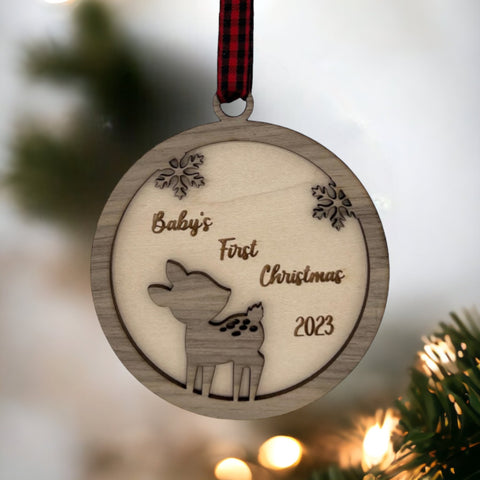 Capture the joy and innocence of Baby's First Christmas with our adorable Fawn Ornament. Celebrate the magic of the season and create lasting memories with this enchanting ornament for your little one's first Christmas.
