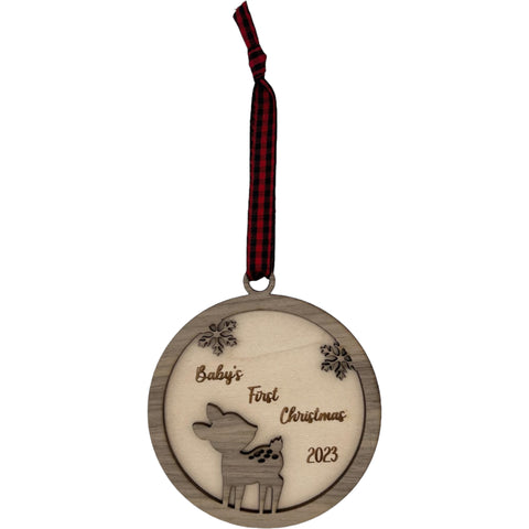 Capture the joy and innocence of Baby's First Christmas with our adorable Fawn Ornament. Celebrate the magic of the season and create lasting memories with this enchanting ornament for your little one's first Christmas.