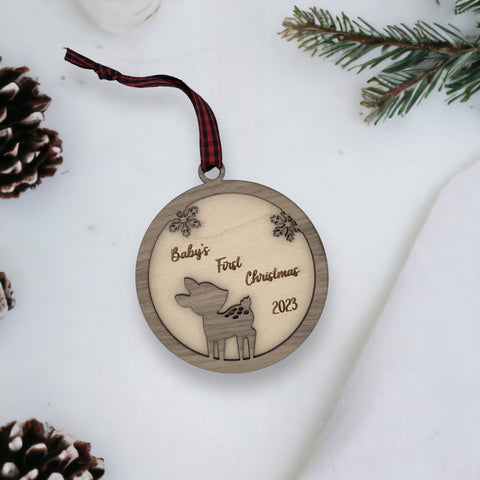 Capture the joy and innocence of Baby's First Christmas with our adorable Fawn Ornament. Celebrate the magic of the season and create lasting memories with this enchanting ornament for your little one's first Christmas.
