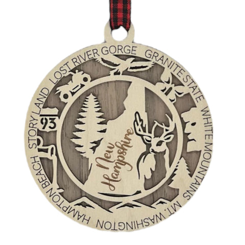 New Hampshire State Highlights Ornament