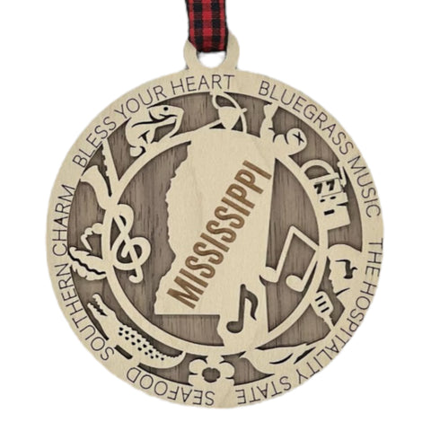 Dazzle your tree with Mississippi magic! Our Highlights Ornament captures the soul of the Magnolia State in every detail. Elevate your holiday with Southern charm and iconic moments.