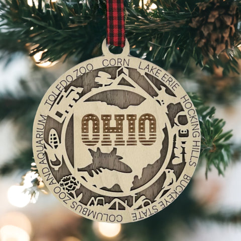 Ohio pride, ornament-sized! Introducing the Ohio State Highlights Ornament—a mini tribute to the heart of it all. Elevate your holiday decor with a touch of Buckeye State charm. Celebrate the season with a dash of Ohio spirit!