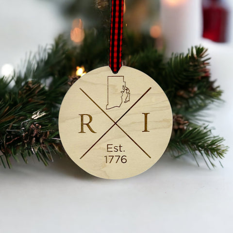 Rhode Island Established Ornament