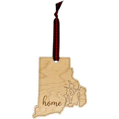 Rhode Island Home Script Ornament