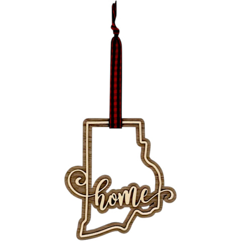 Rhode Island Home Double Layer Ornament