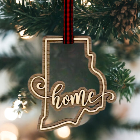 Rhode Island Home Double Layer Ornament