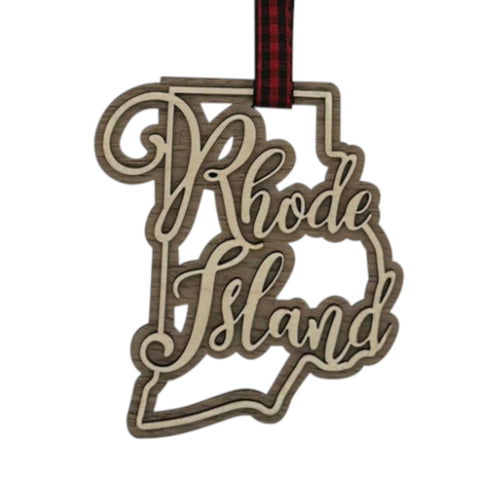 Rhode Island Double Layer Ornament
