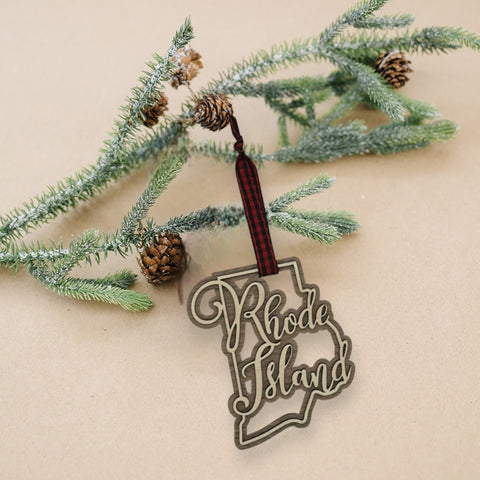 Rhode Island Double Layer Ornament