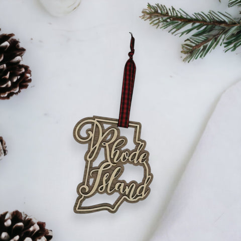 Rhode Island Double Layer Ornament