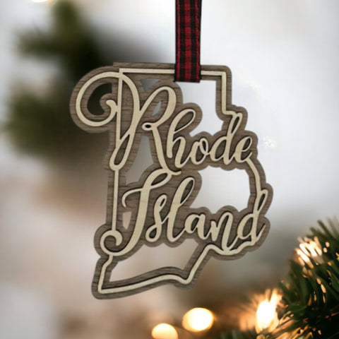 Rhode Island Double Layer Ornament