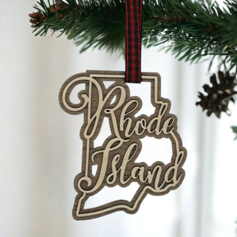 Rhode Island Double Layer Ornament