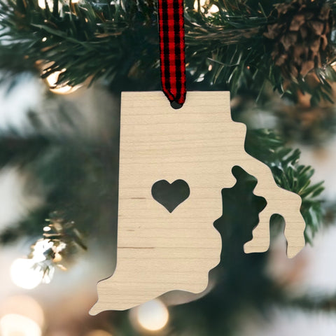 Rhode Island Heart Ornament