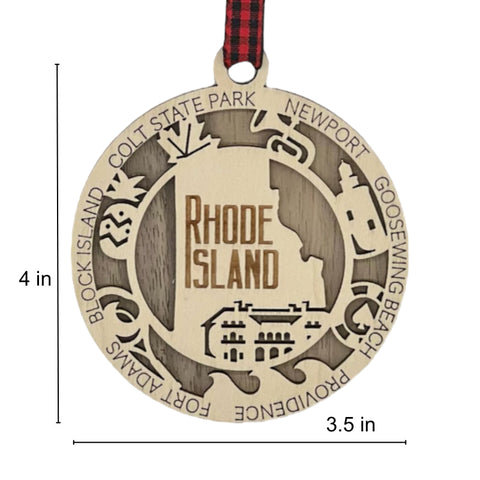 Tiny state, big charm! Introducing the Rhode Island Highlights Ornament—a delightful tribute to the Ocean State's coastal beauty. Elevate your holiday decor with a touch of New England flair. Capture the spirit of Rhode Island this festive season