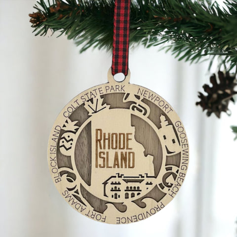 Tiny state, big charm! Introducing the Rhode Island Highlights Ornament—a delightful tribute to the Ocean State's coastal beauty. Elevate your holiday decor with a touch of New England flair. Capture the spirit of Rhode Island this festive season