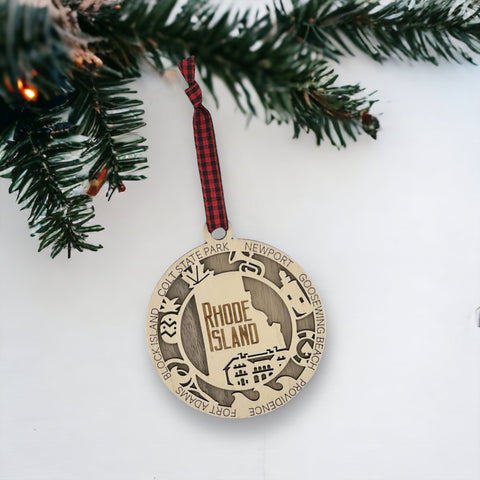 Tiny state, big charm! Introducing the Rhode Island Highlights Ornament—a delightful tribute to the Ocean State's coastal beauty. Elevate your holiday decor with a touch of New England flair. Capture the spirit of Rhode Island this festive season