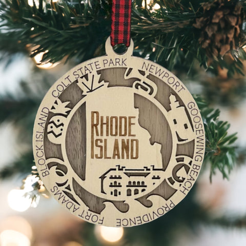 Tiny state, big charm! Introducing the Rhode Island Highlights Ornament—a delightful tribute to the Ocean State's coastal beauty. Elevate your holiday decor with a touch of New England flair. Capture the spirit of Rhode Island this festive season