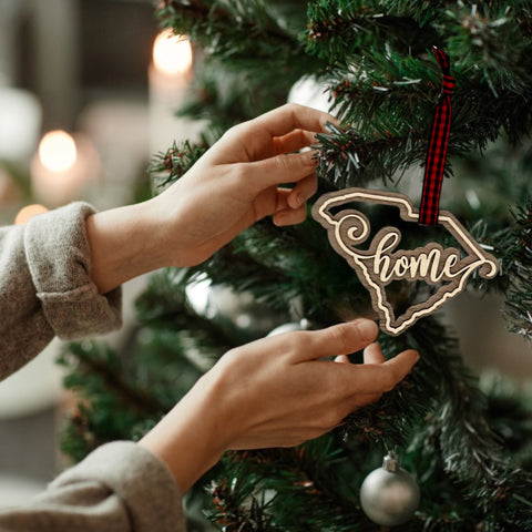 South Carolina Home Double Layer Ornament