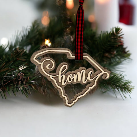 South Carolina Home Double Layer Ornament