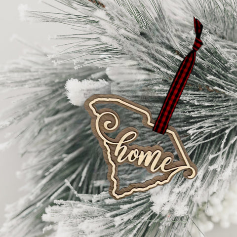 South Carolina Home Double Layer Ornament